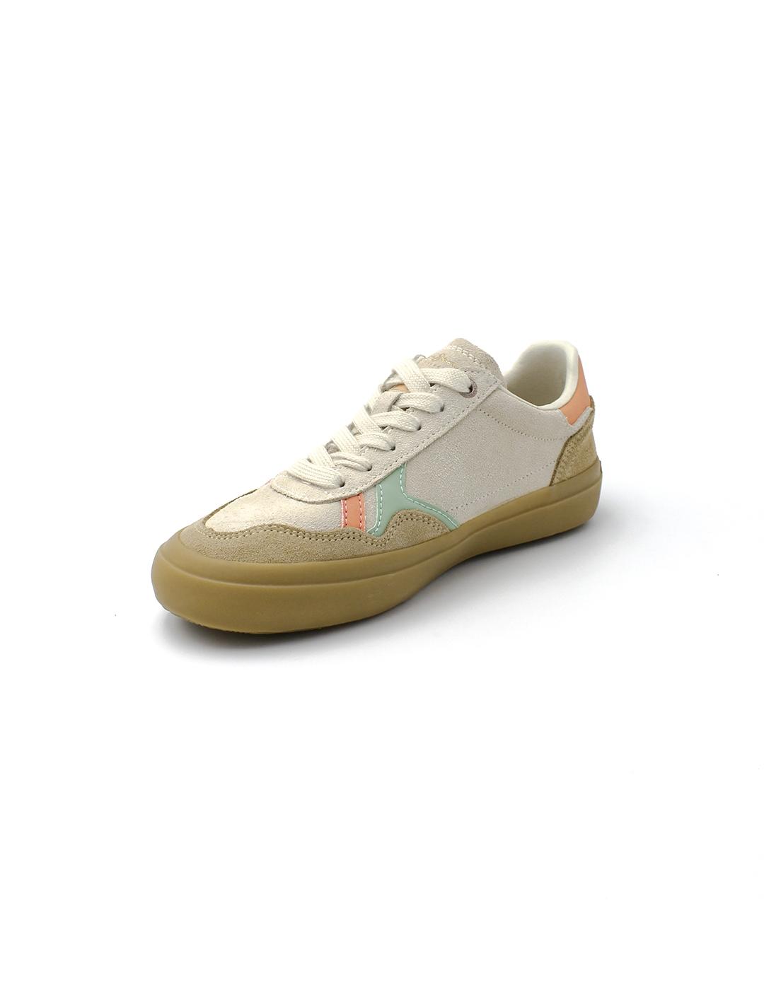 Bambas Travis Retro Piel Pepe Jeans PLS31586 Beige Mujer