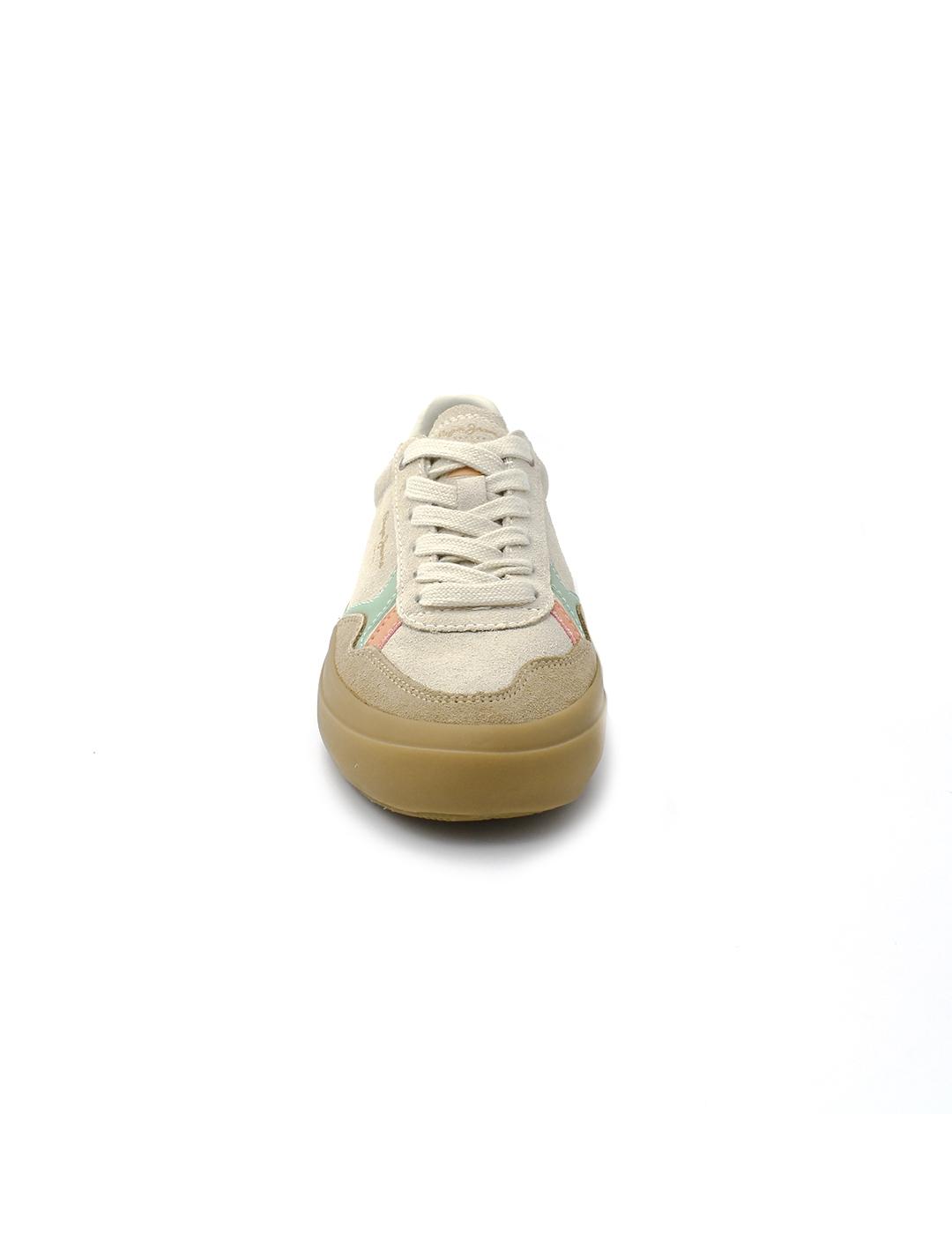 Bambas Travis Retro Piel Pepe Jeans PLS31586 Beige Mujer