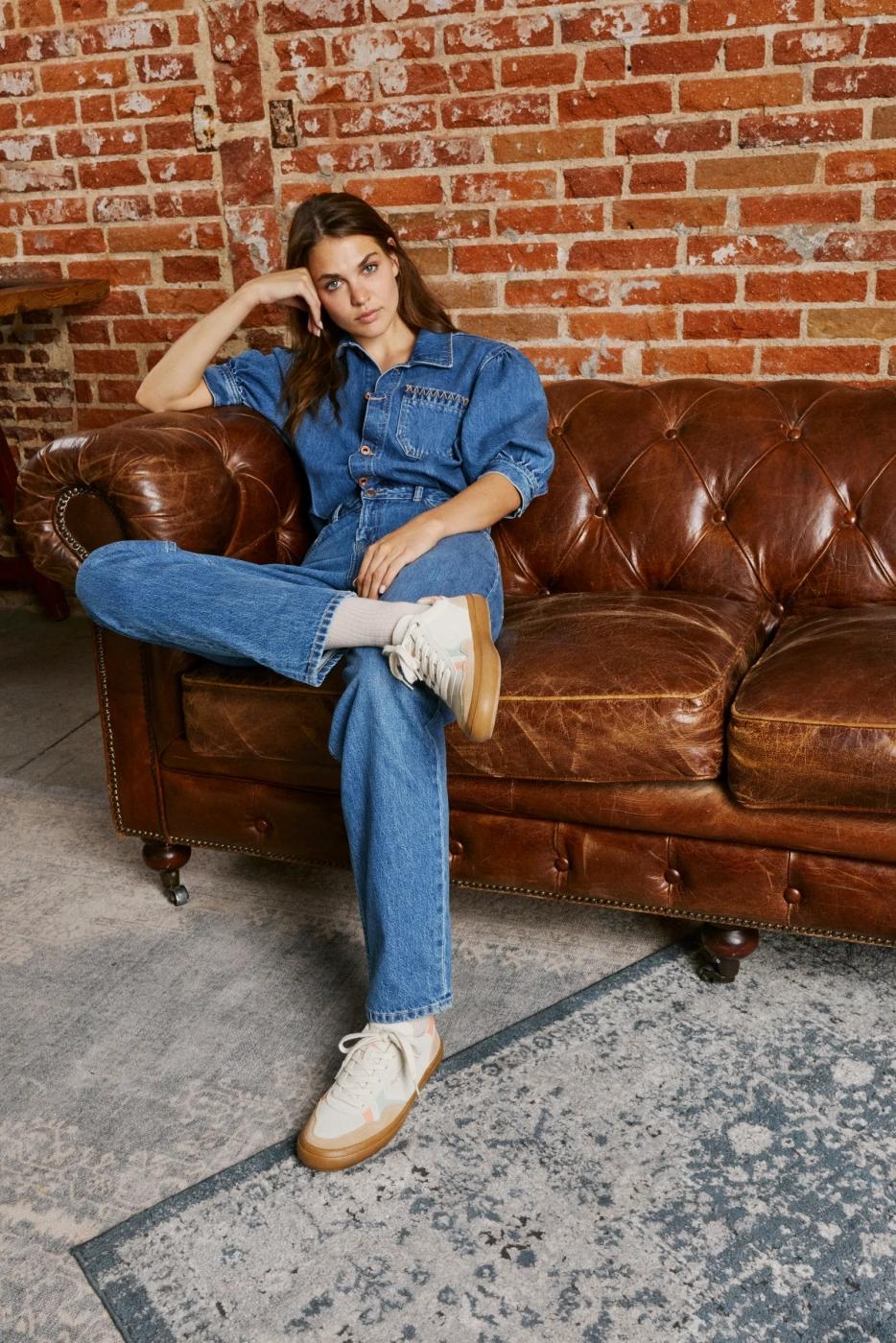 Bambas Travis Retro Piel Pepe Jeans PLS31586 Beige Mujer