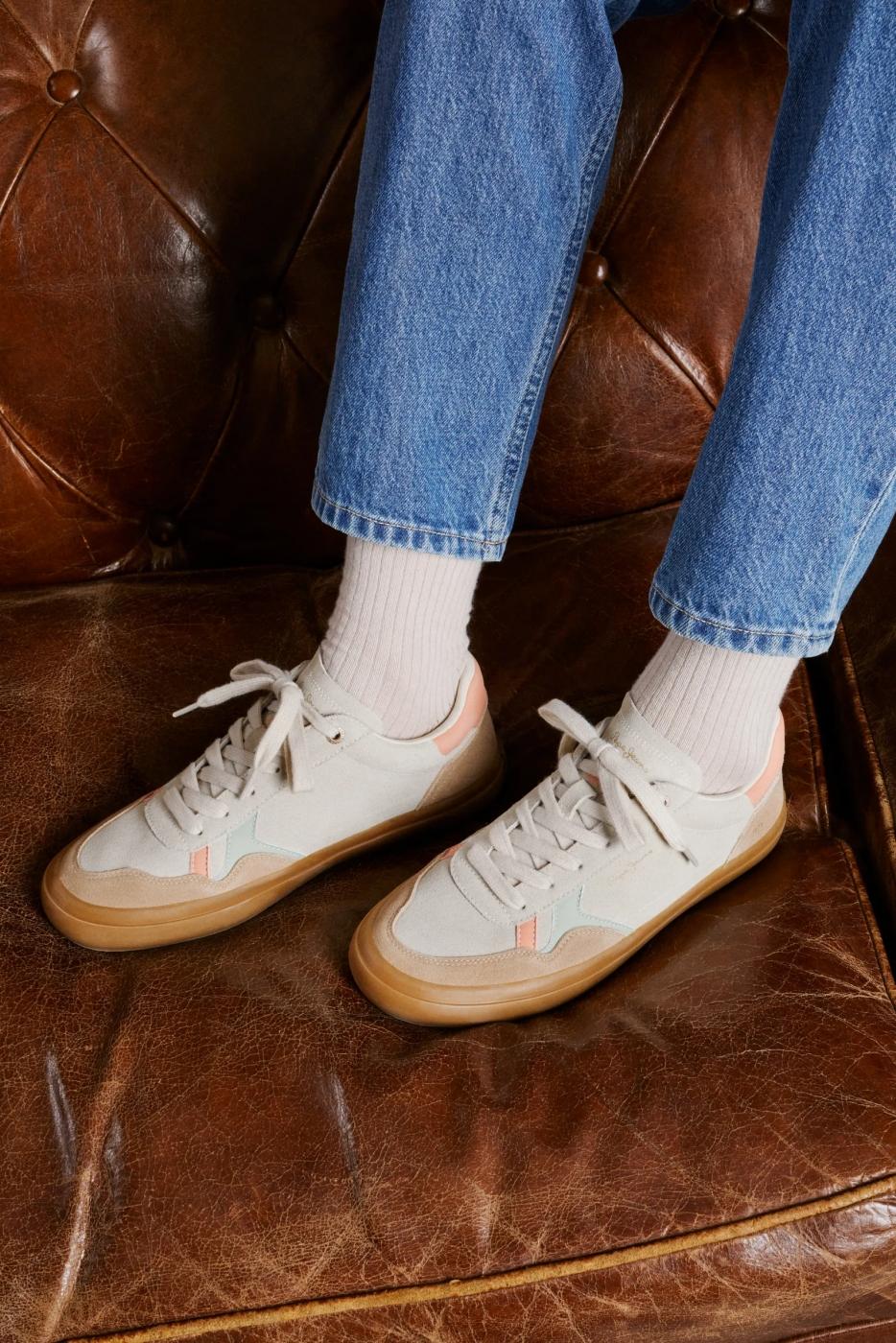 Bambas Travis Retro Piel Pepe Jeans PLS31586 Beige Mujer