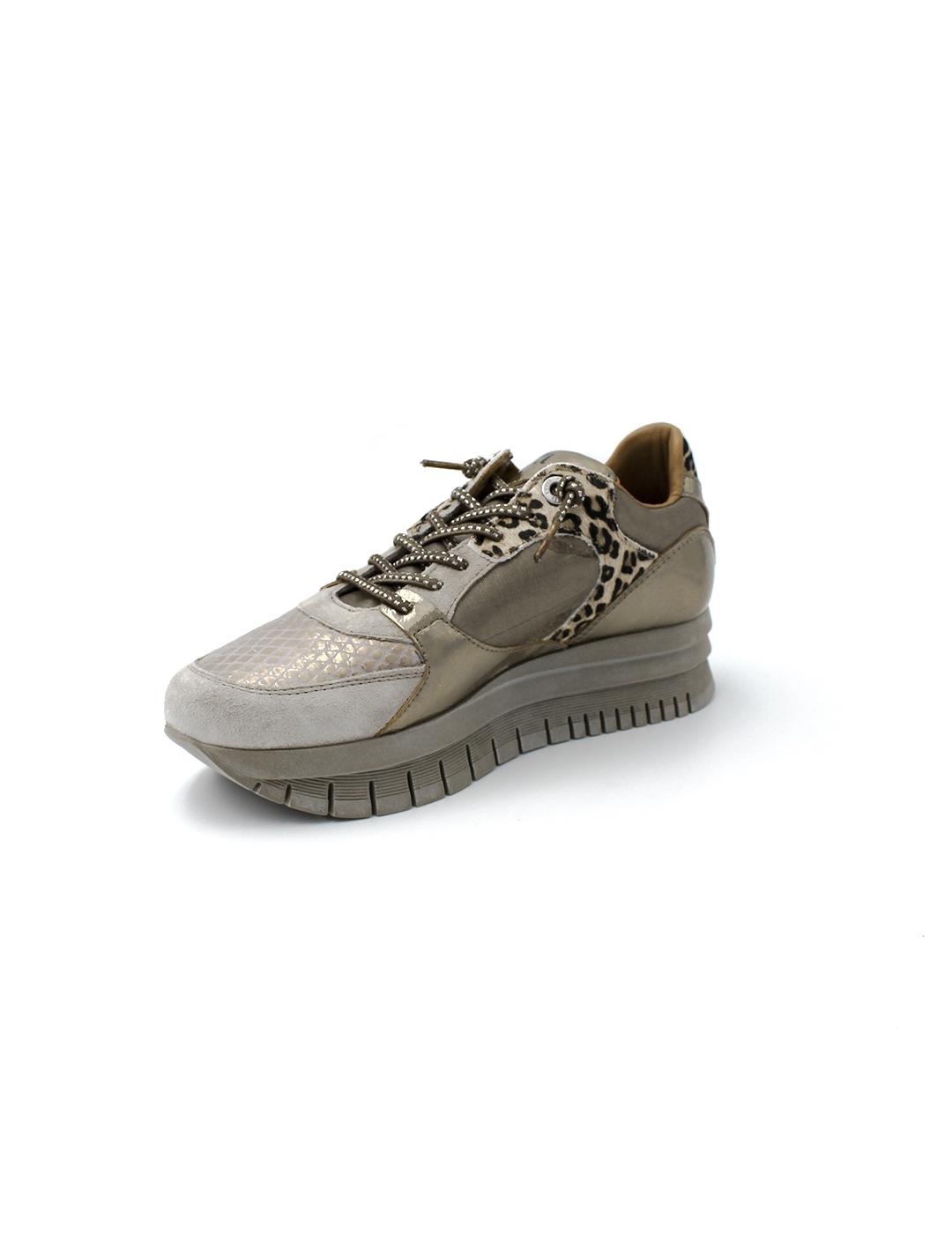 Deportivas Ante Metalizado Cetti C-1374 Taupe/Metal Mujer