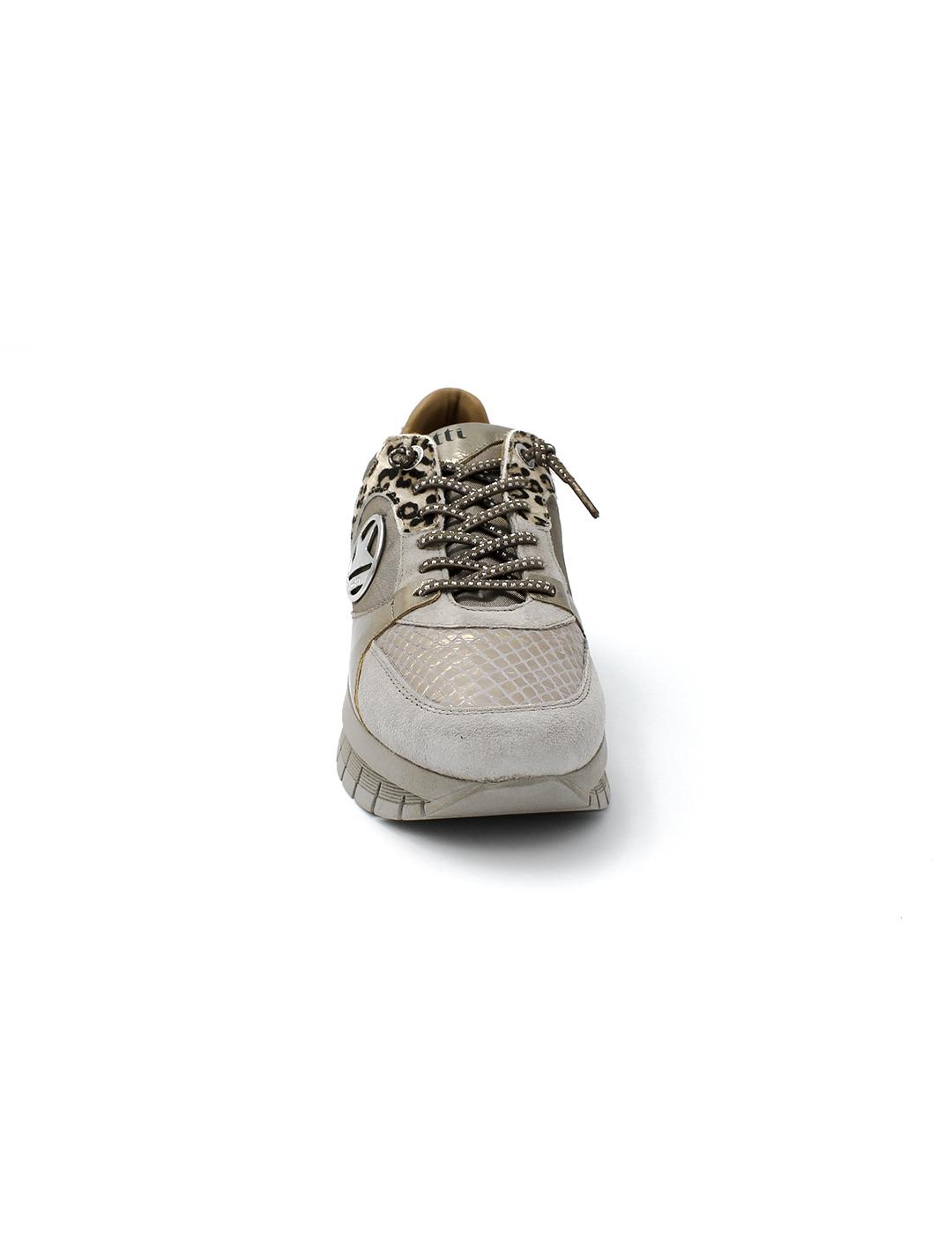Deportivas Ante Metalizado Cetti C-1374 Taupe/Metal Mujer