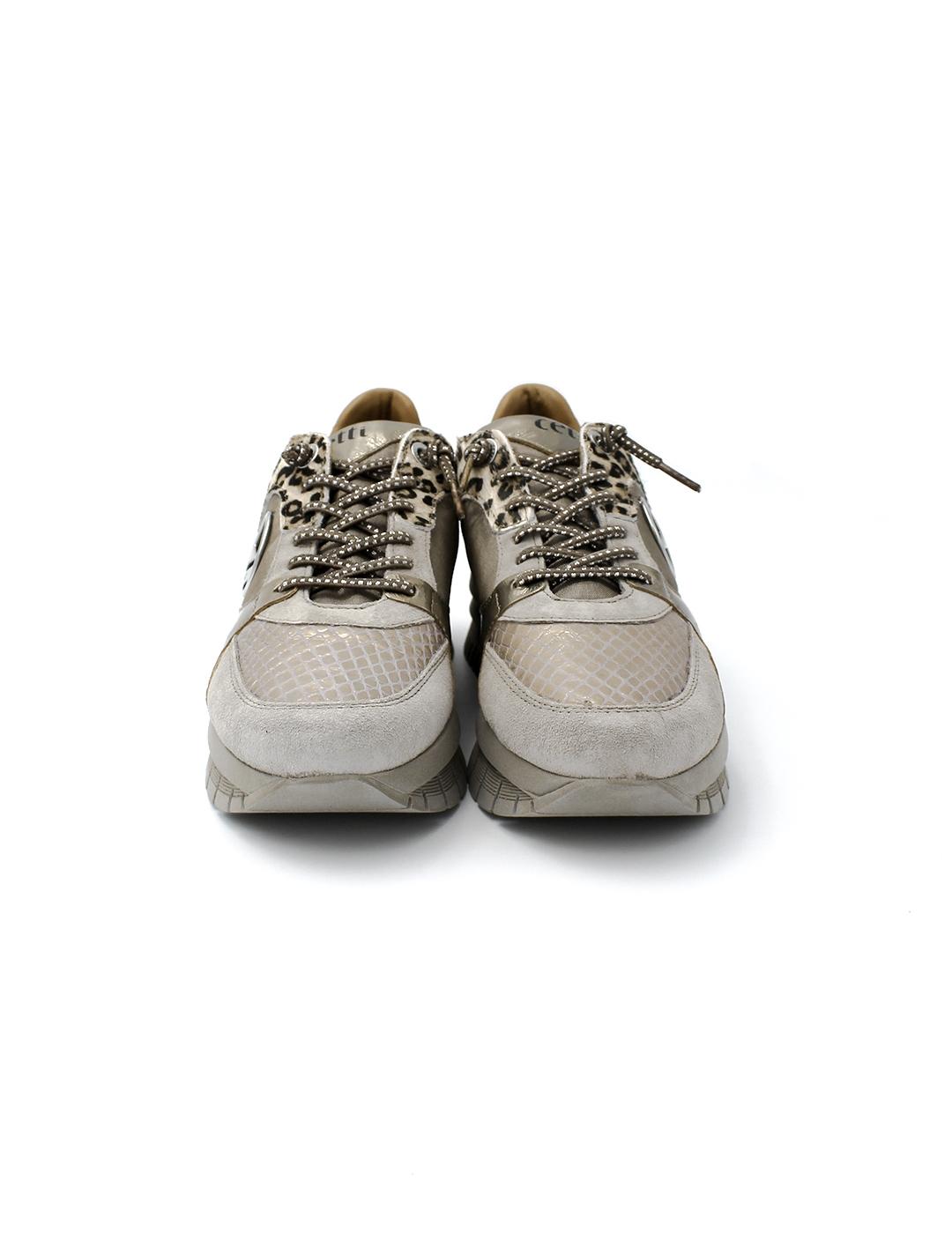 Deportivas Ante Metalizado Cetti C-1374 Taupe/Metal Mujer