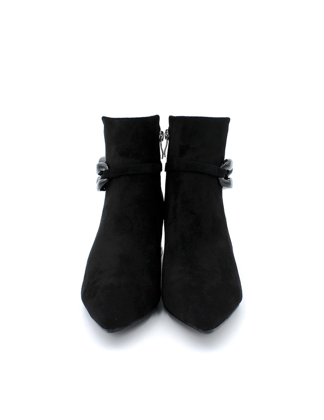 Botín Ante Cadena Fabric Exé P987-T3372 Negro Mujer