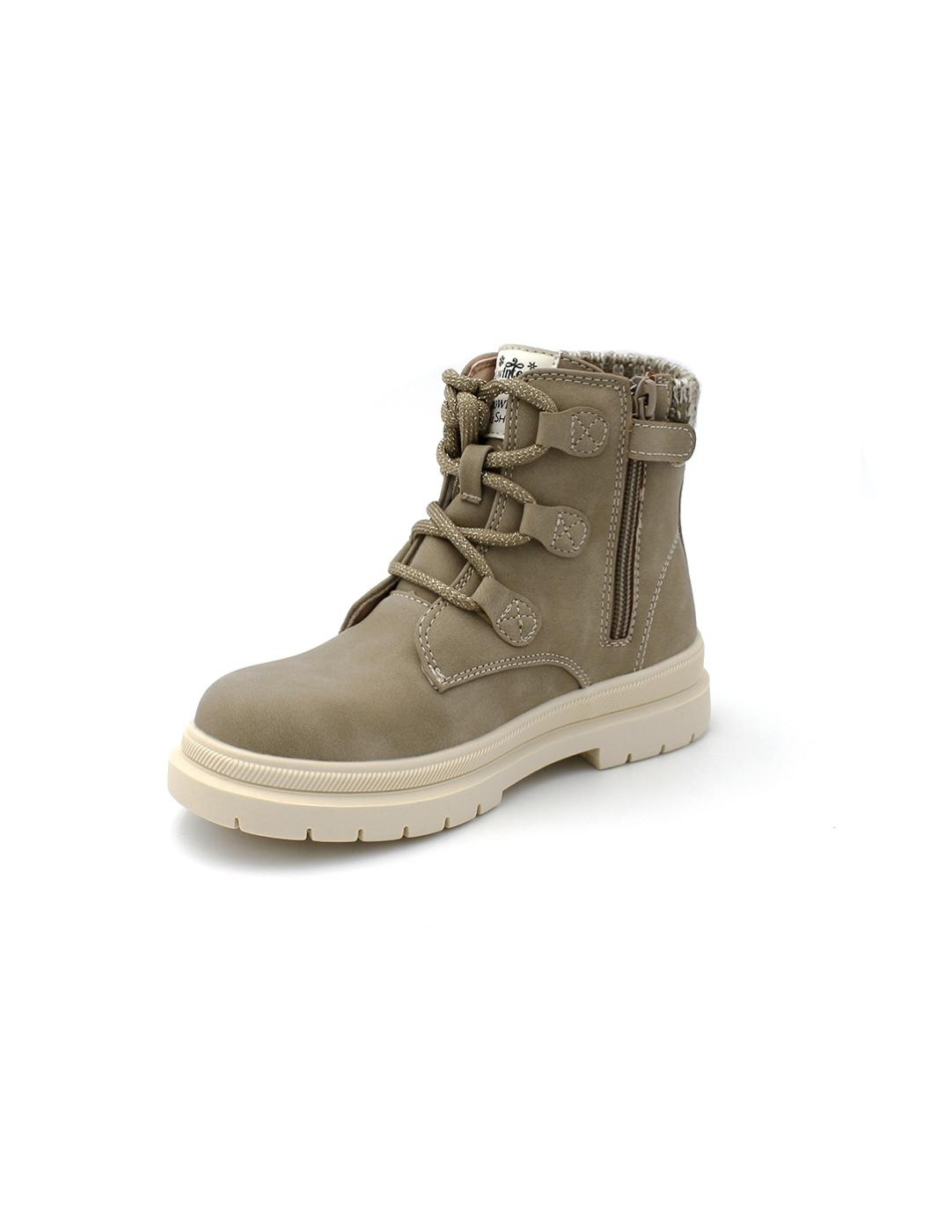 Botín Cordones Garvalín 241560-C208 Taupe Niña