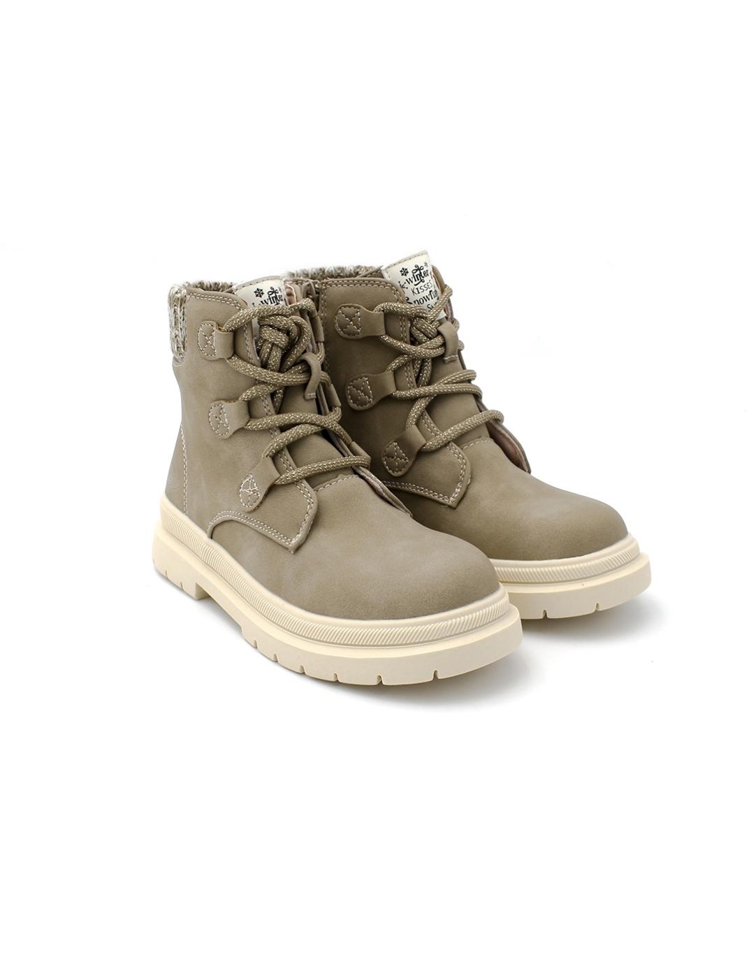 Botín Cordones Garvalín 241560-C208 Taupe Niña
