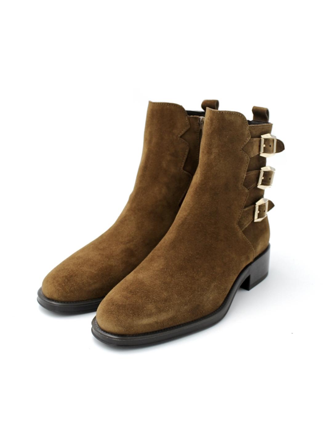 Botín Ante Hebillas Alpe 5186 Cuero Mujer