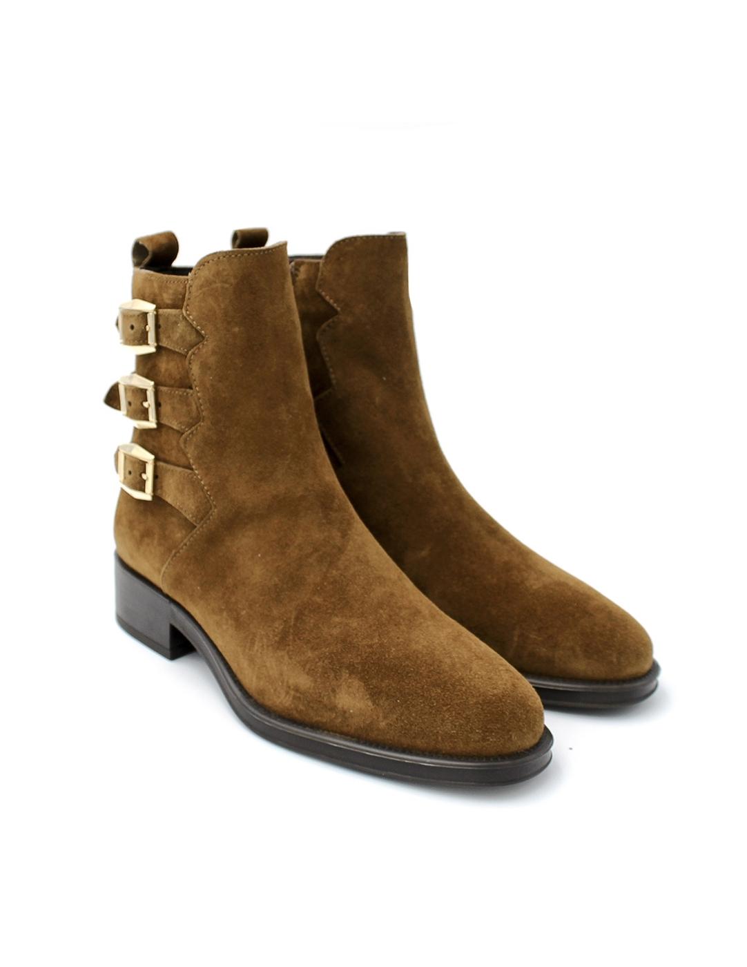 Botín Ante Hebillas Alpe 5186 Cuero Mujer