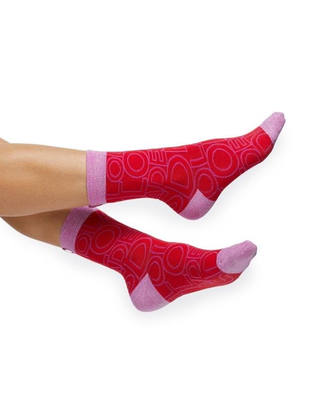 Caja 2 Calcetines Lola Casademunt LF2413003 Rosa/Rojo Mujer