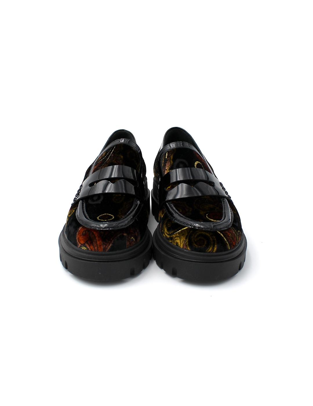Mocasín Track Estampado Dansi 6782 Negro Mujer