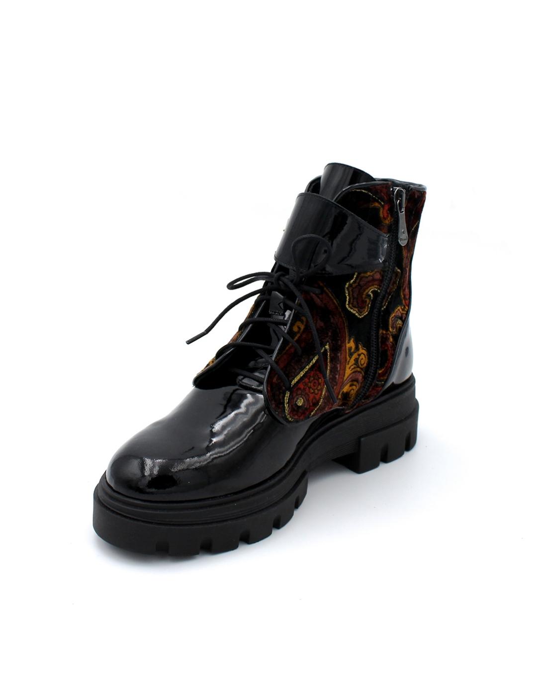 Botín Motero Combinado Dansi 6867 Negro Mujer