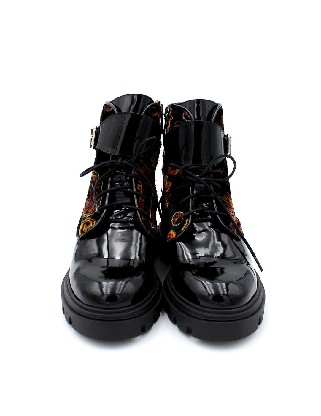 Botín Motero Combinado Dansi 6867 Negro Mujer