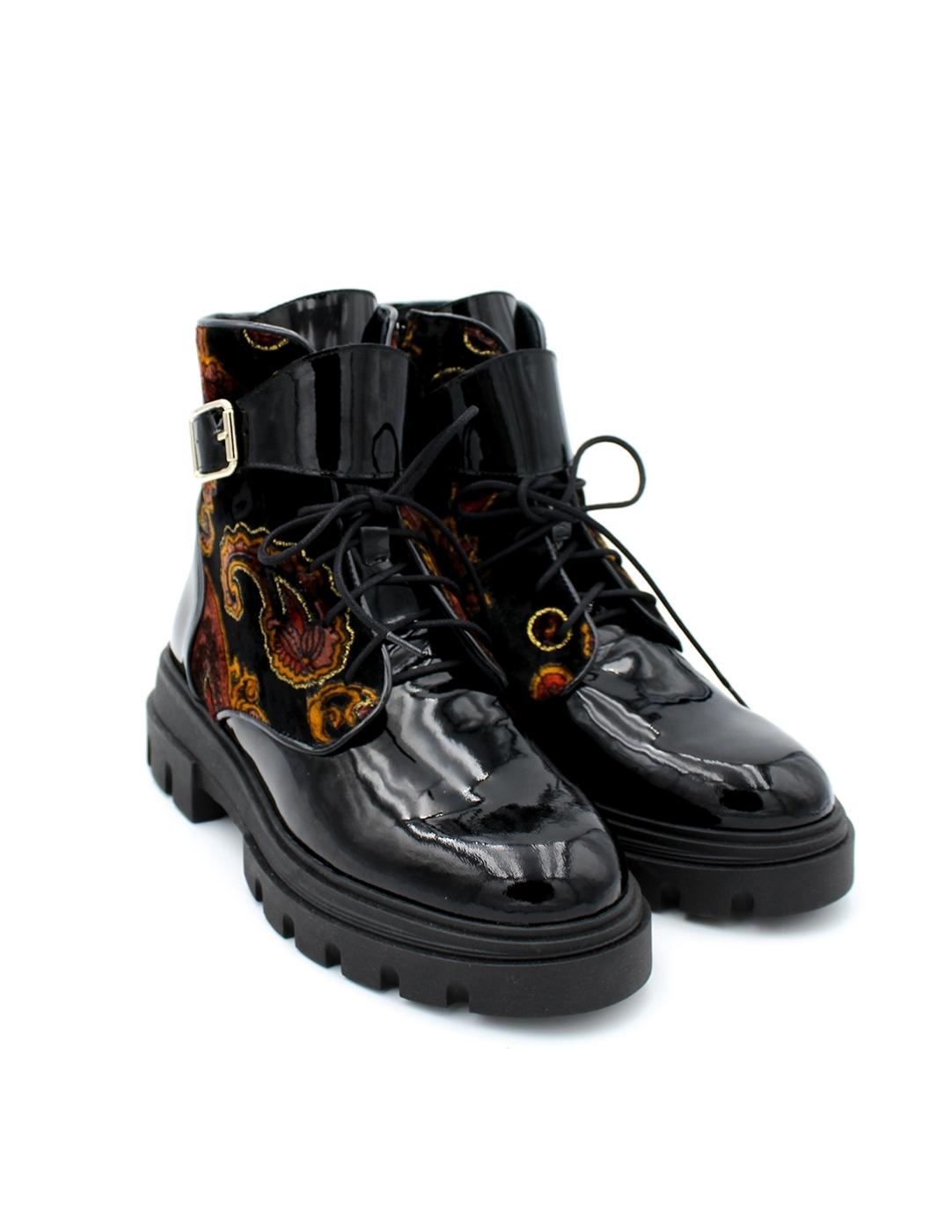 Botín Motero Combinado Dansi 6867 Negro Mujer