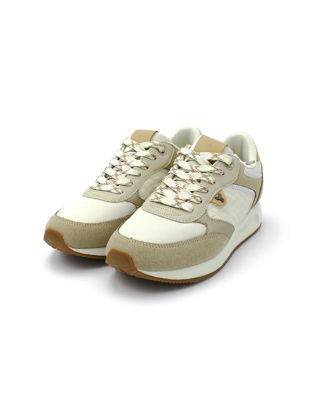Deportivos YUMAS 53370 Beige Mujer.