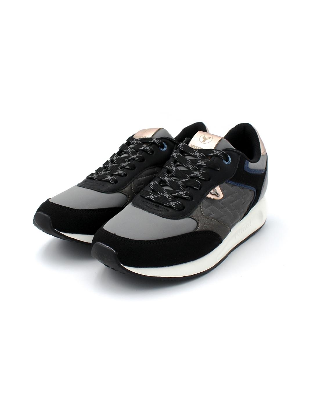 Deportivos YUMAS ABBA 53374 Plomo/Negro Mujer