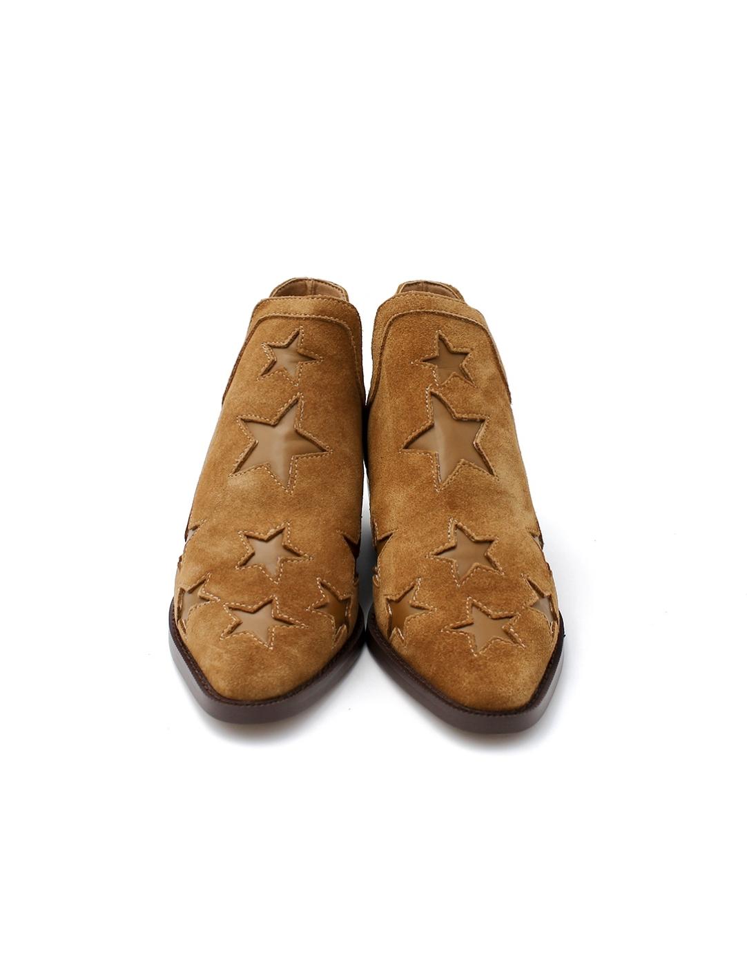 Botín Tobillero Estrellas Be Free Milan-015 Suede Tan Mujer