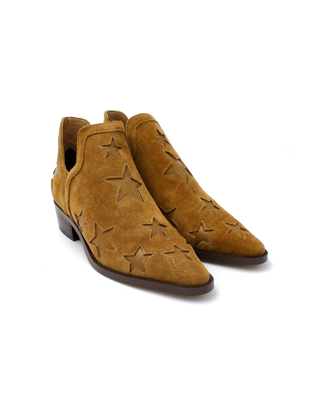 Botín Tobillero Estrellas Be Free Milan-015 Suede Tan Mujer