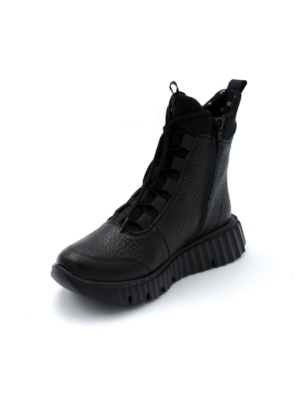 Botín Neopreno Cordones Comfort Class 6501Sunset Negro Mujer