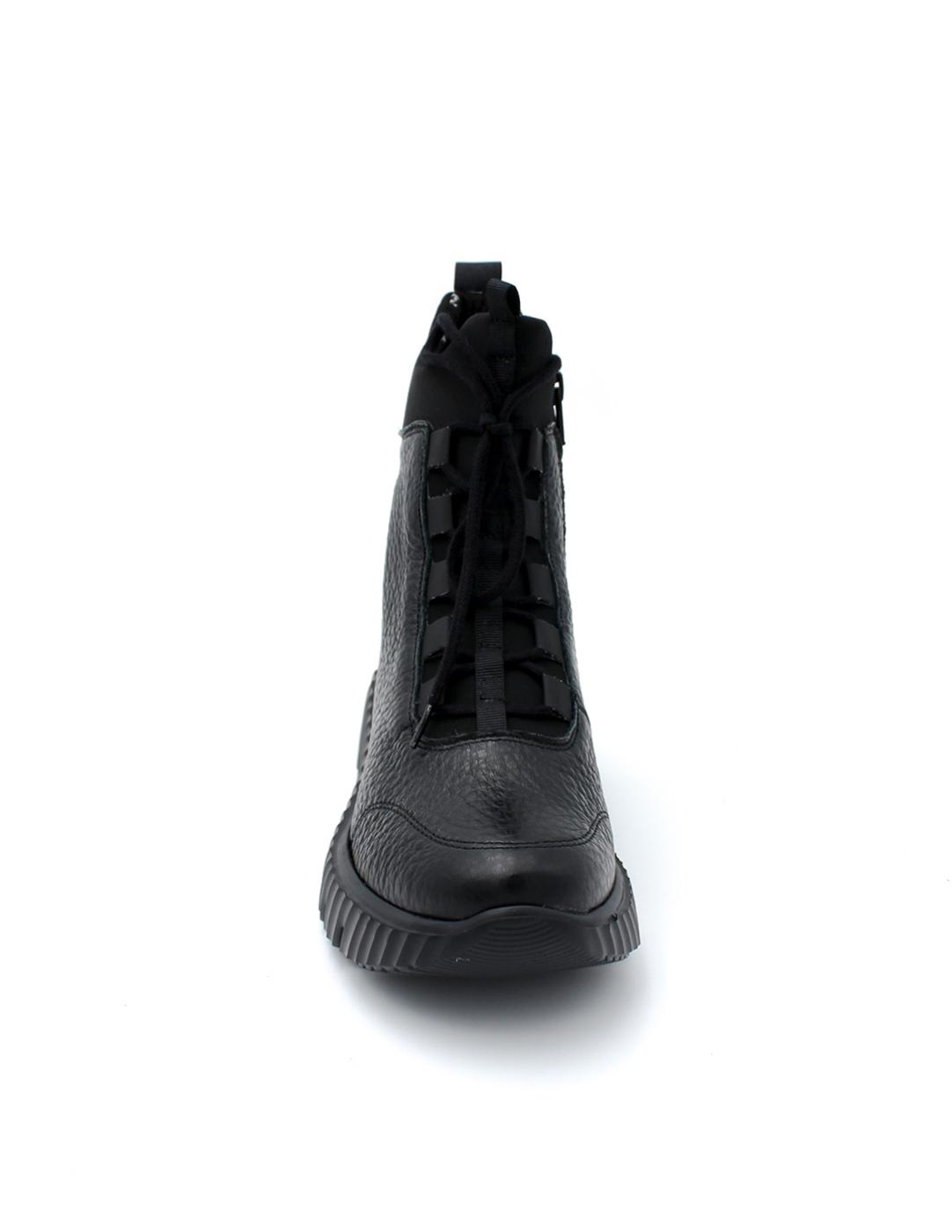 Botín Neopreno Cordones Comfort Class 6501Sunset Negro Mujer