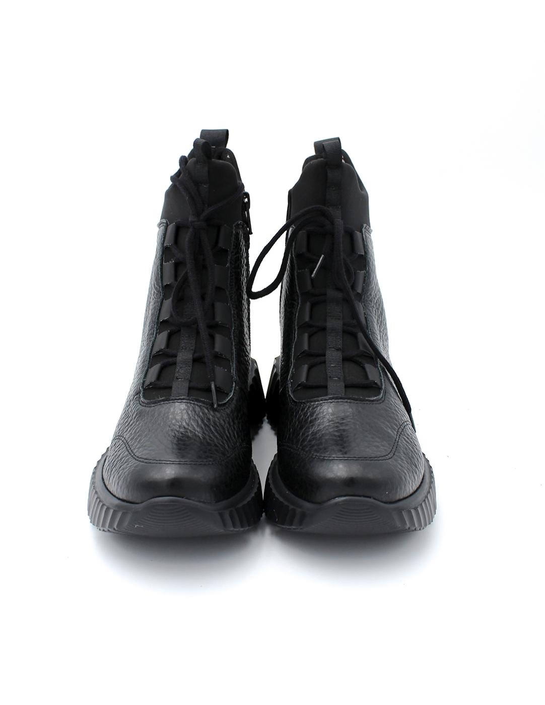 Botín Neopreno Cordones Comfort Class 6501Sunset Negro Mujer