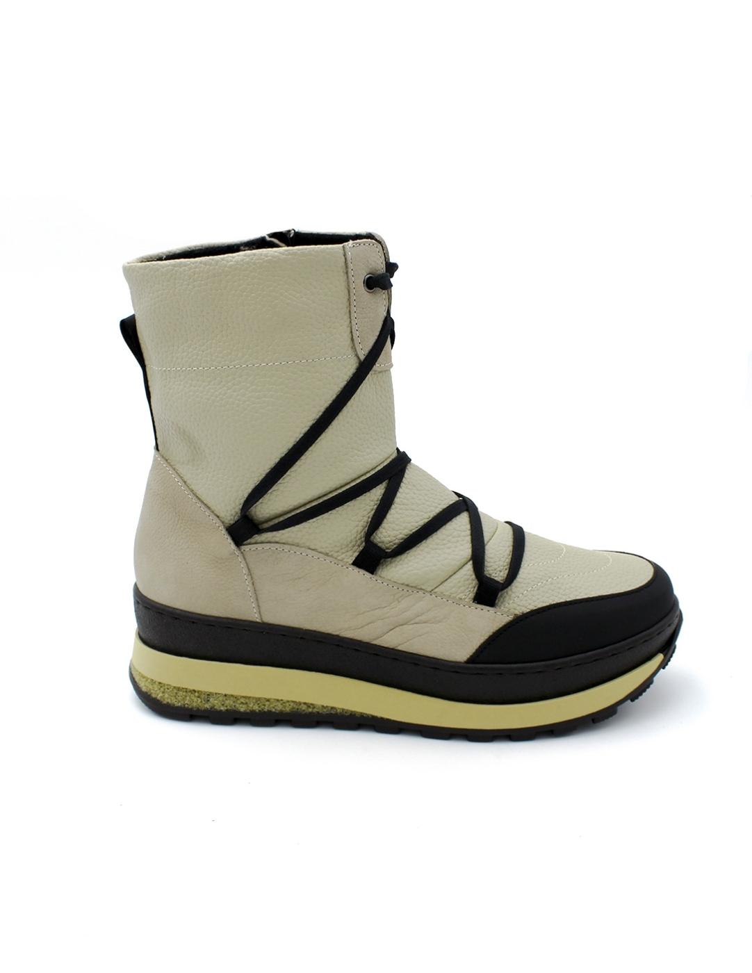 Botín Cordones/Cremallera Comfort Class Kitty-2 Crema Mujer