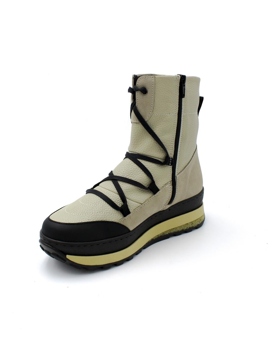 Botín Cordones/Cremallera Comfort Class Kitty-2 Crema Mujer