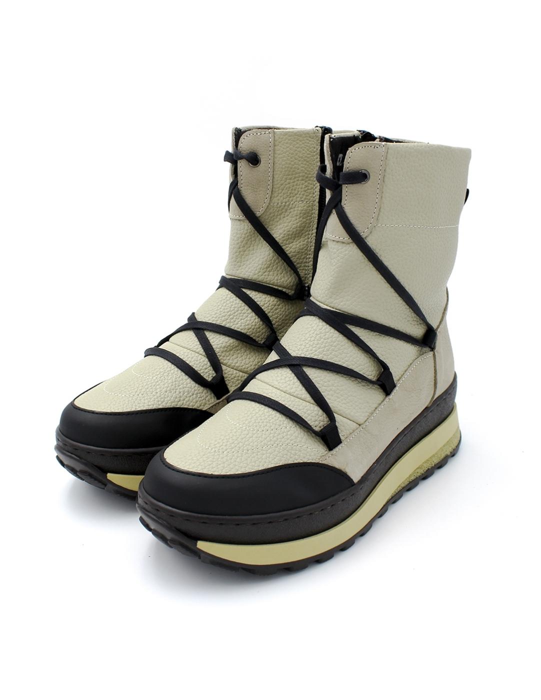 Botín Cordones/Cremallera Comfort Class Kitty-2 Crema Mujer