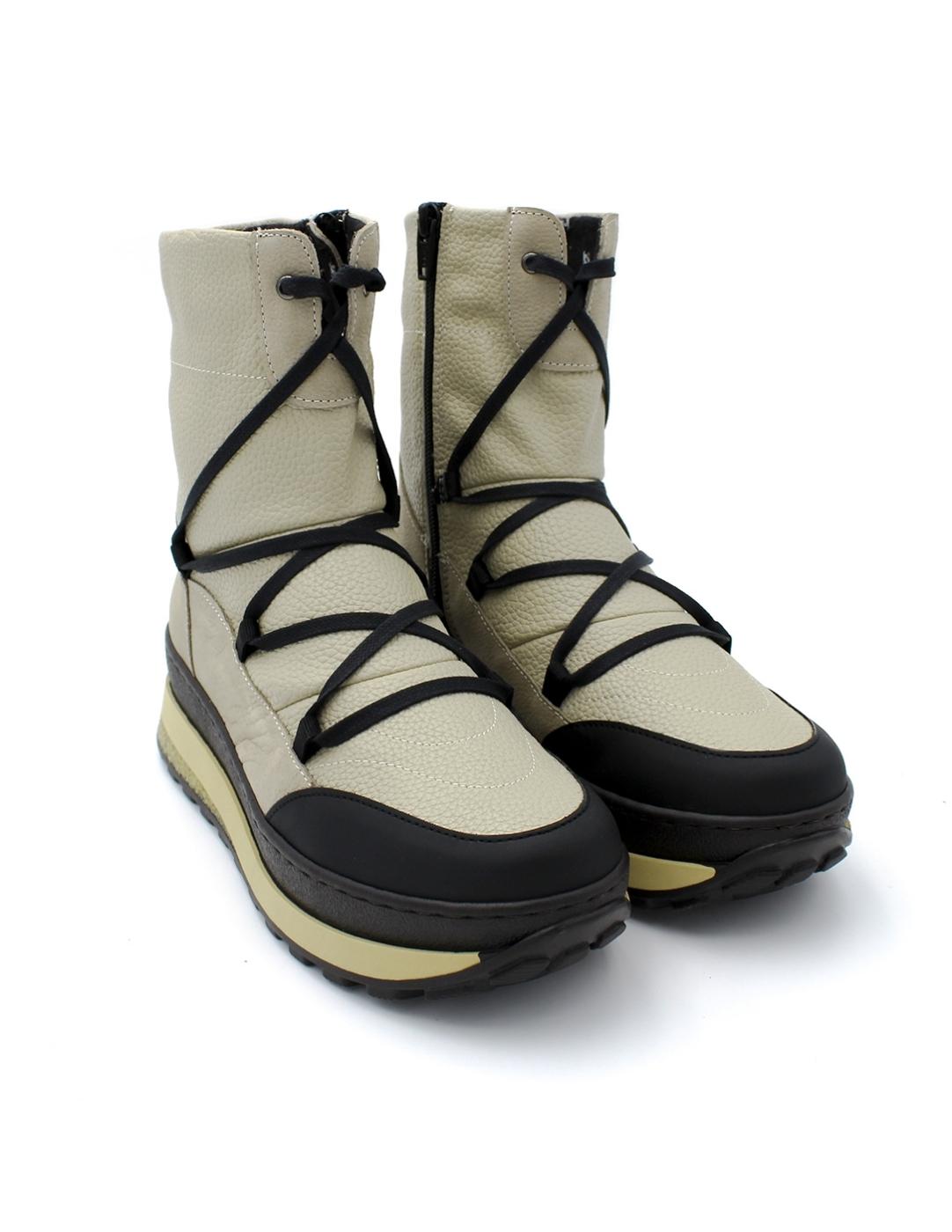 Botín Cordones/Cremallera Comfort Class Kitty-2 Crema Mujer