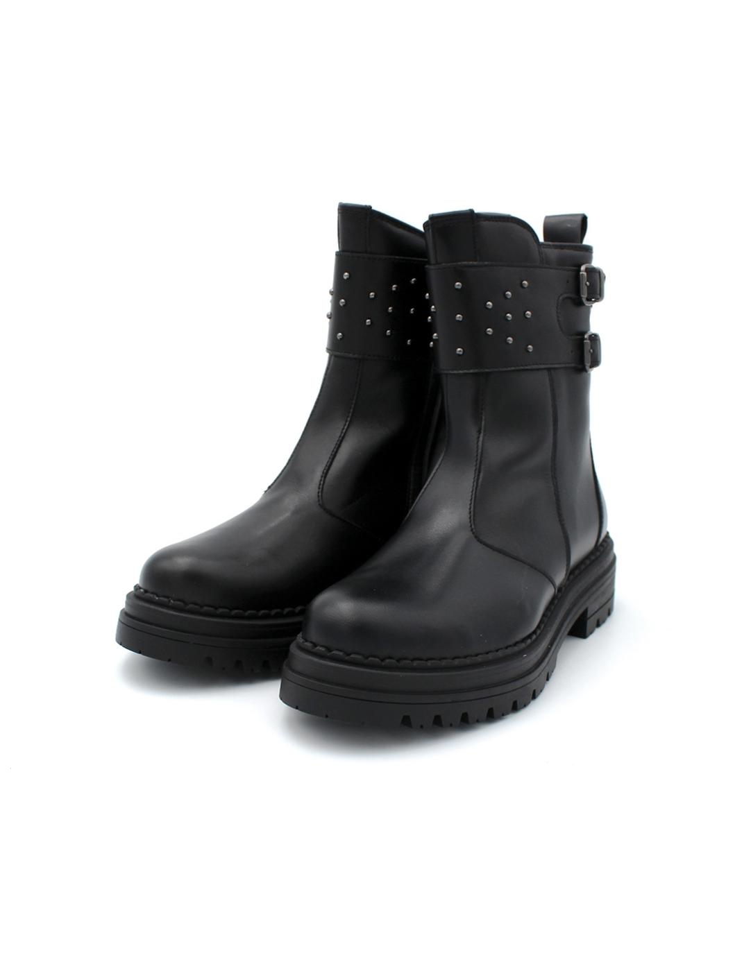 Botín Flor Negro yowas 26390-FN Negro Niña