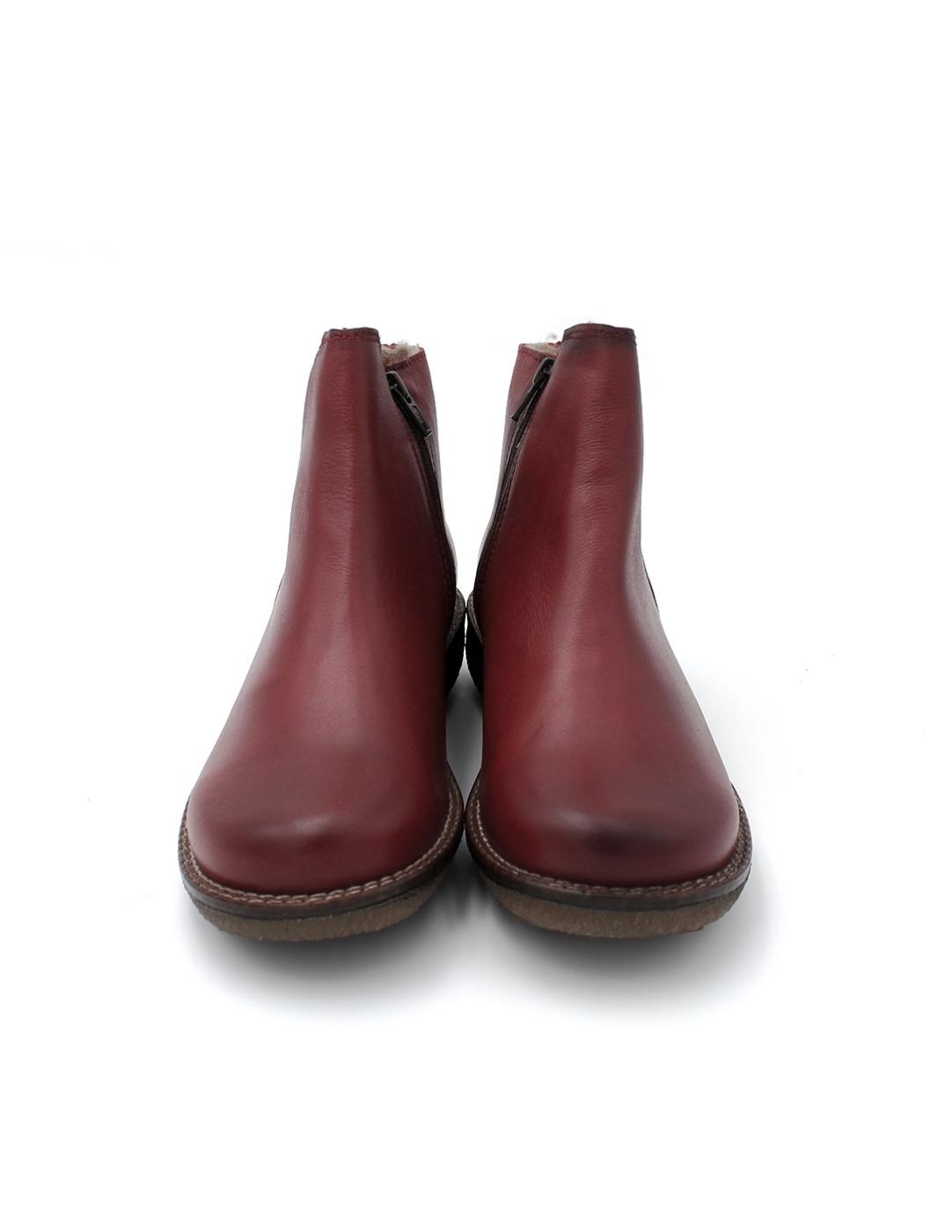 Botín Napa Pekas 455 Rojo Mujer