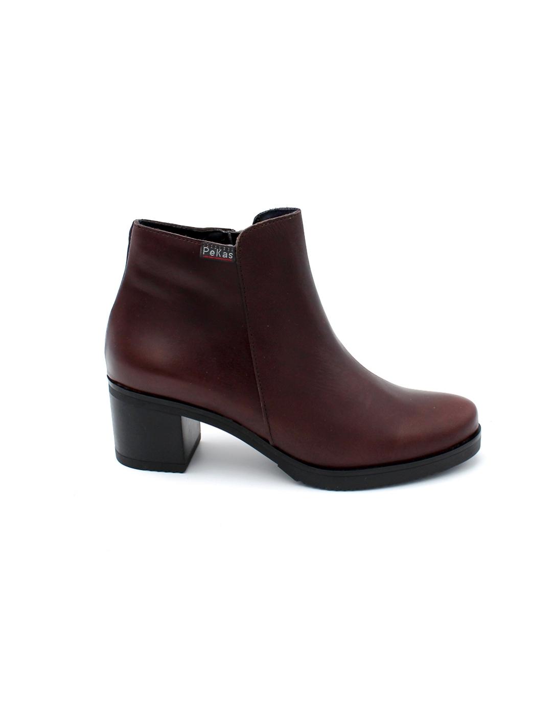 Botín Piel PEKAS 6352 Moka Mujer