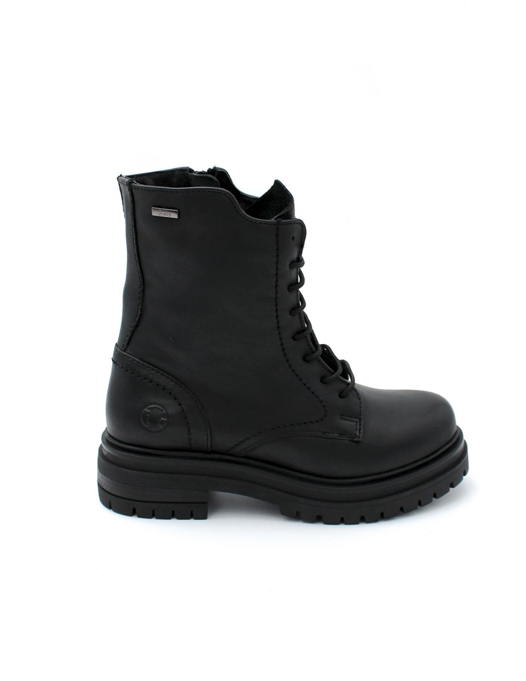 Botín Militar Cremallera Coronel Tapioca C208-11 Negro Mujer