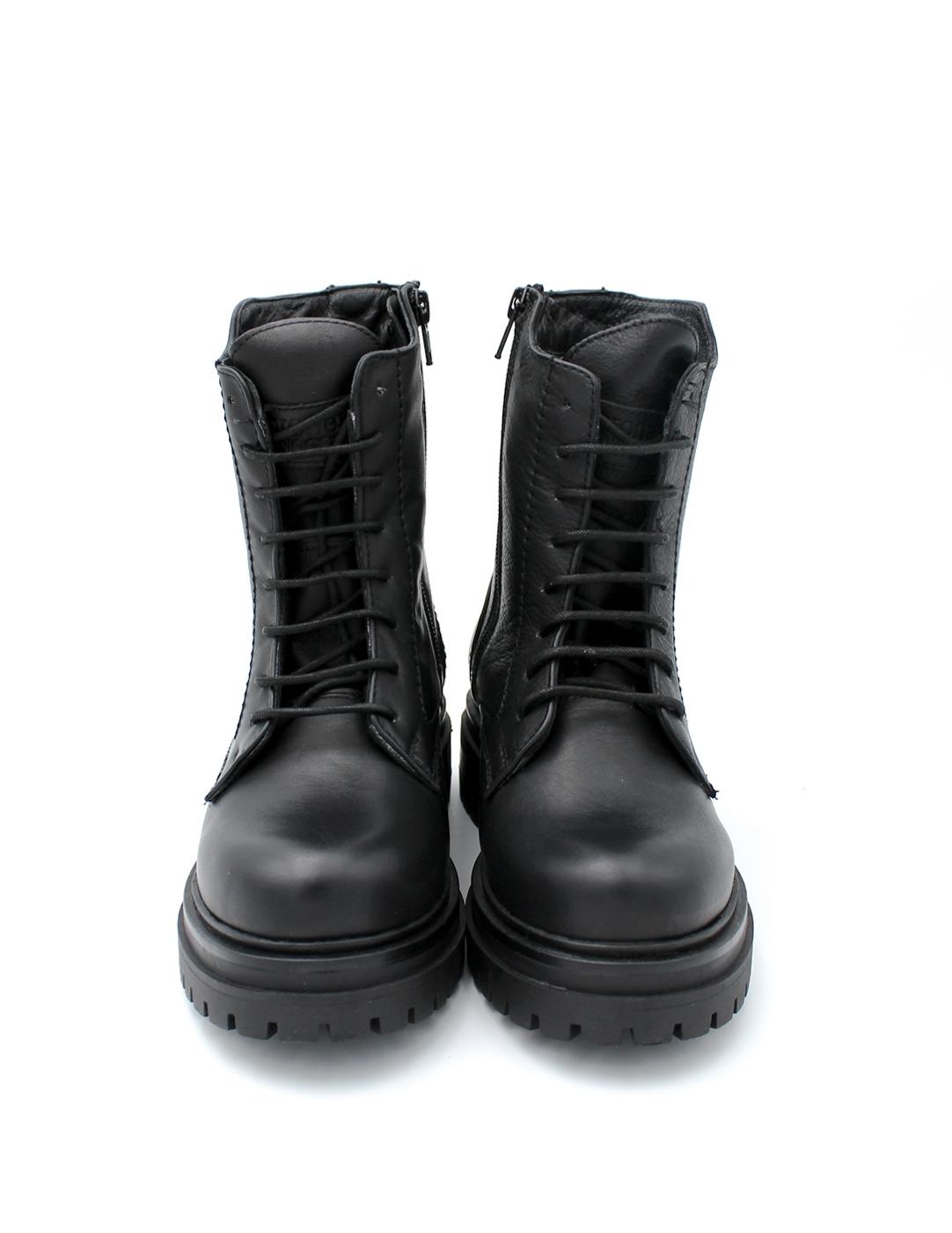 Botín Militar Cremallera Coronel Tapioca C208-11 Negro Mujer