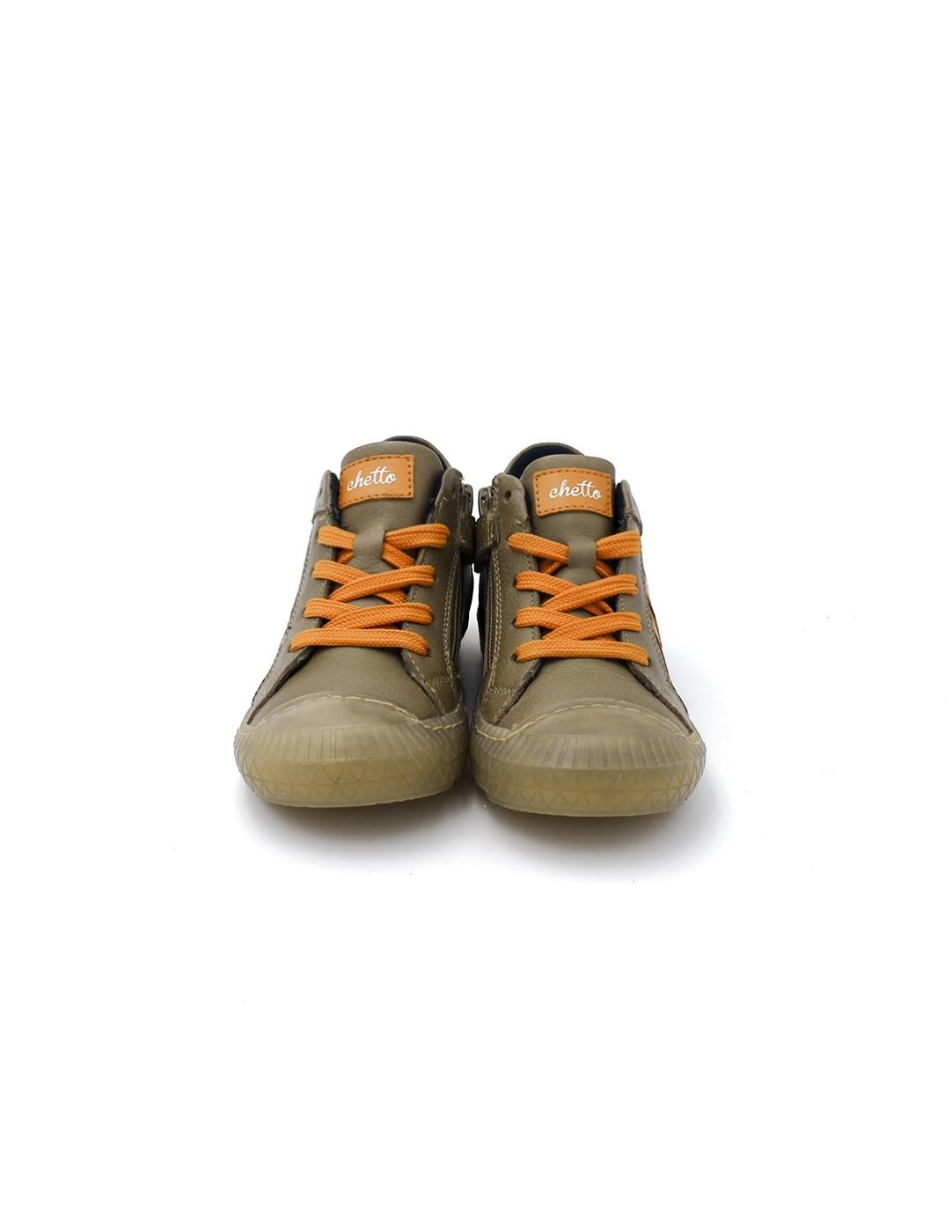 Botín Cremallera Cordón Chetto 1124565 Taupe Niño