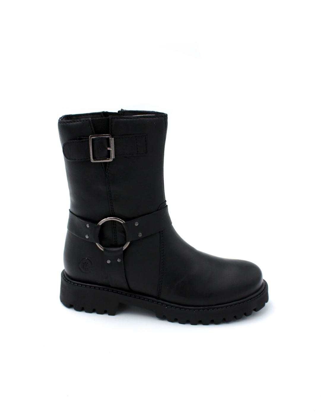 Bota Hebilla Piel Chetto 1124549 Negro Niña
