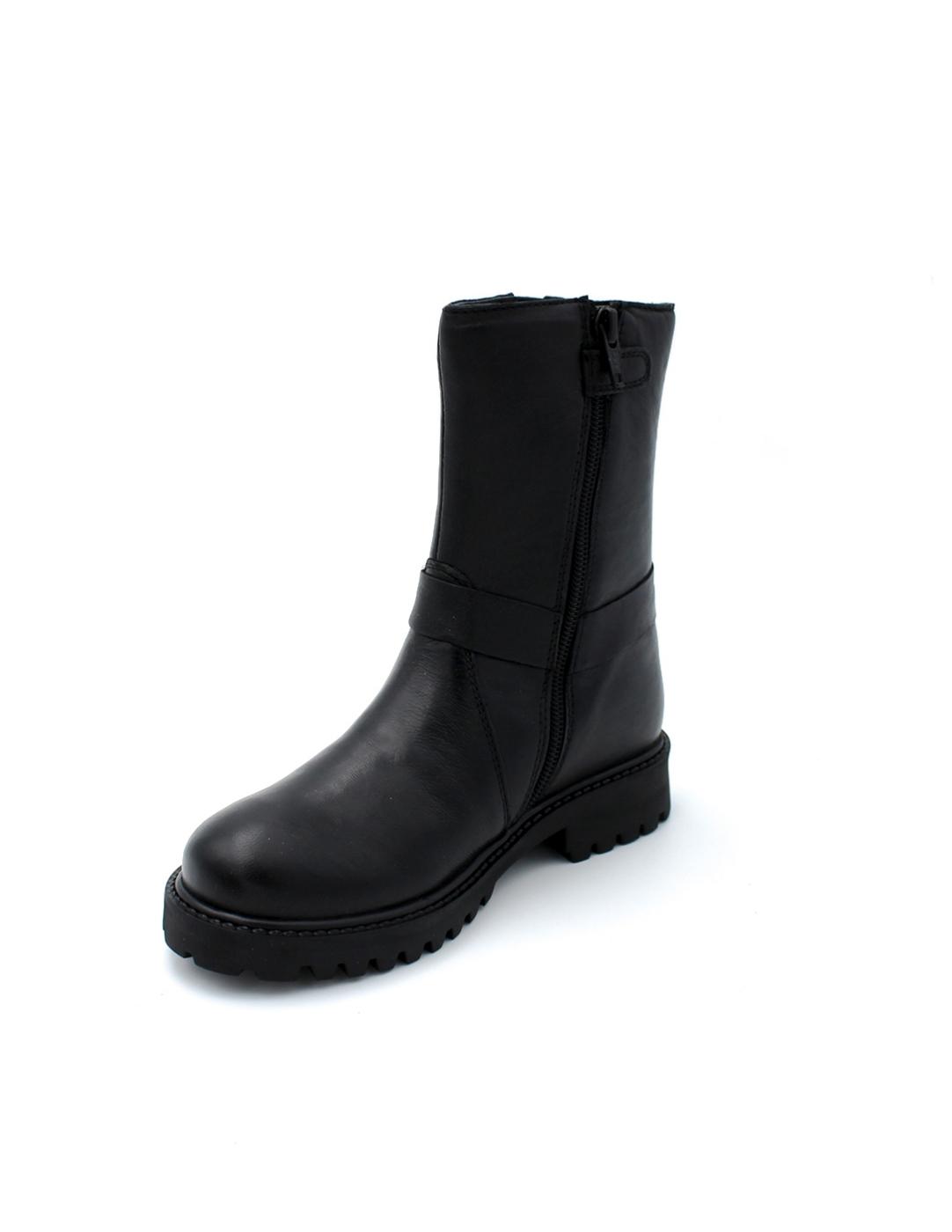 Bota Hebilla Piel Chetto 1124549 Negro Niña