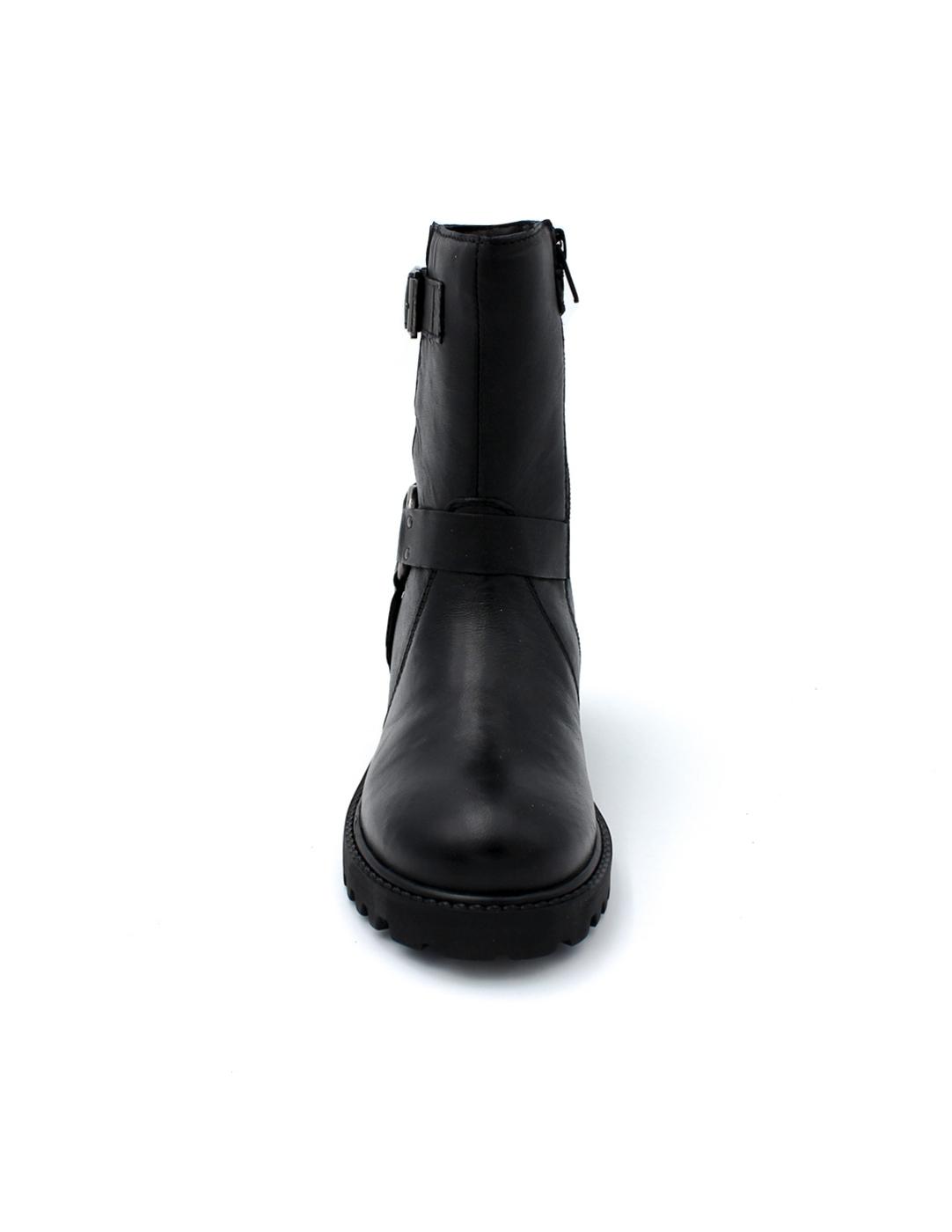 Bota Hebilla Piel Chetto 1124549 Negro Niña