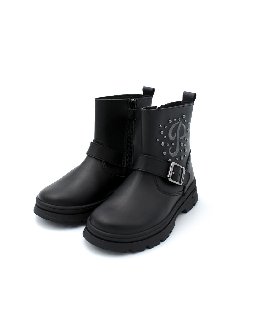 Botín Piel Index Pablosky 433615 Negro Niña