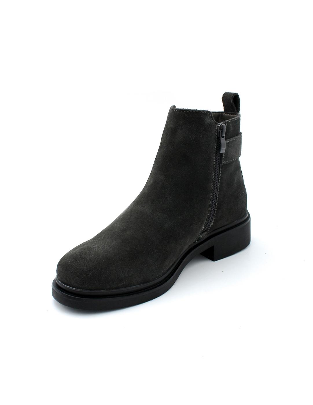 Botín Ante Hebilla Bonaventure B50-9 Gris Mujer