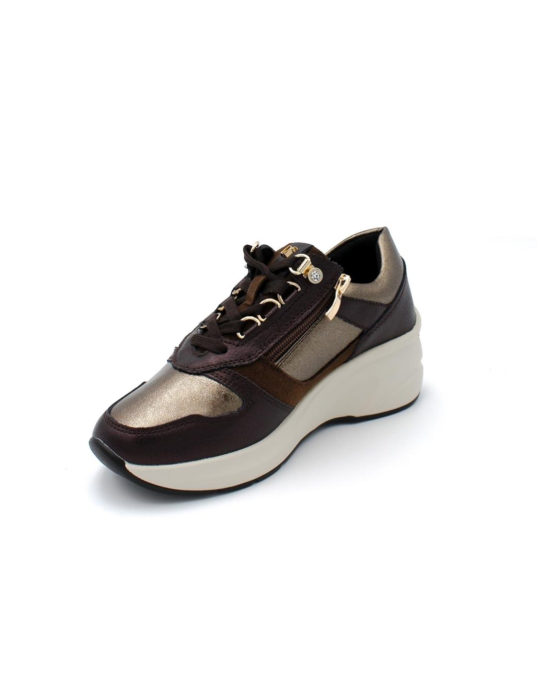 Deportiva Vestir Cuña Descanflex 80026 Marrón Mujer