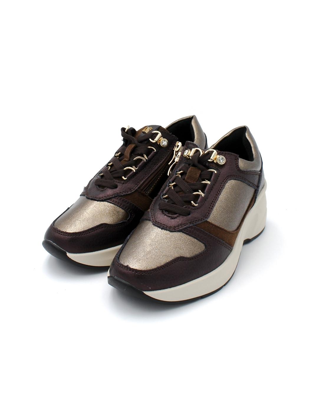 Deportiva Vestir Cuña Descanflex 80026 Marrón Mujer