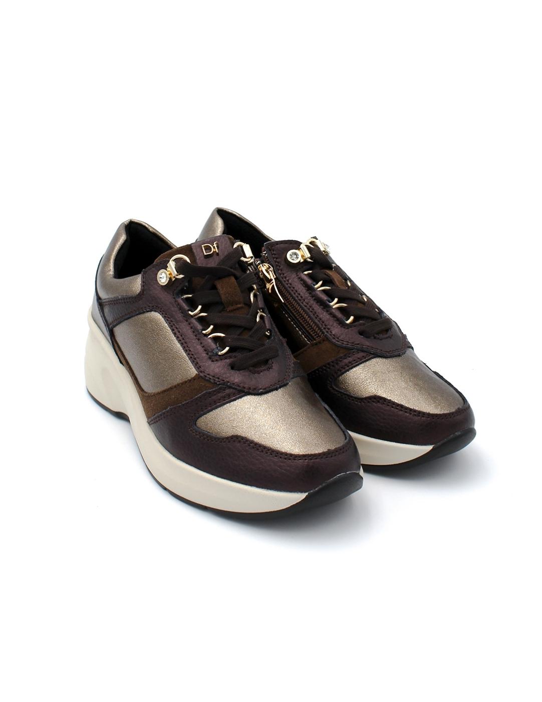 Deportiva Vestir Cuña Descanflex 80026 Marrón Mujer