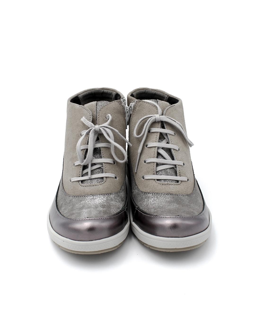 Botín Cremallera Cordón Suave 3661 Champán Mujer