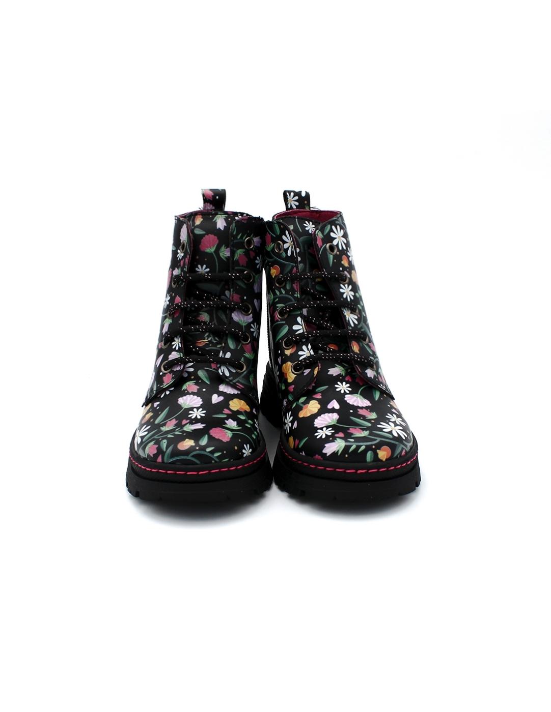 Botín Flores PABLOSKY 434015 Negro Niña