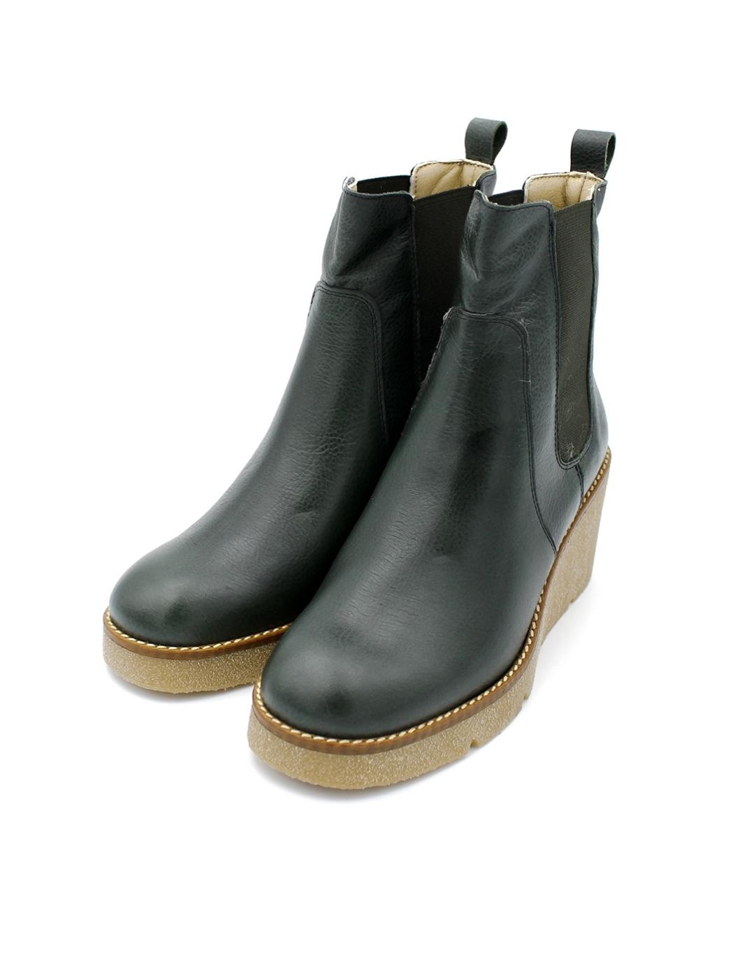 Botín Cuña Caramelo HEE 24751 Verde Mujer.