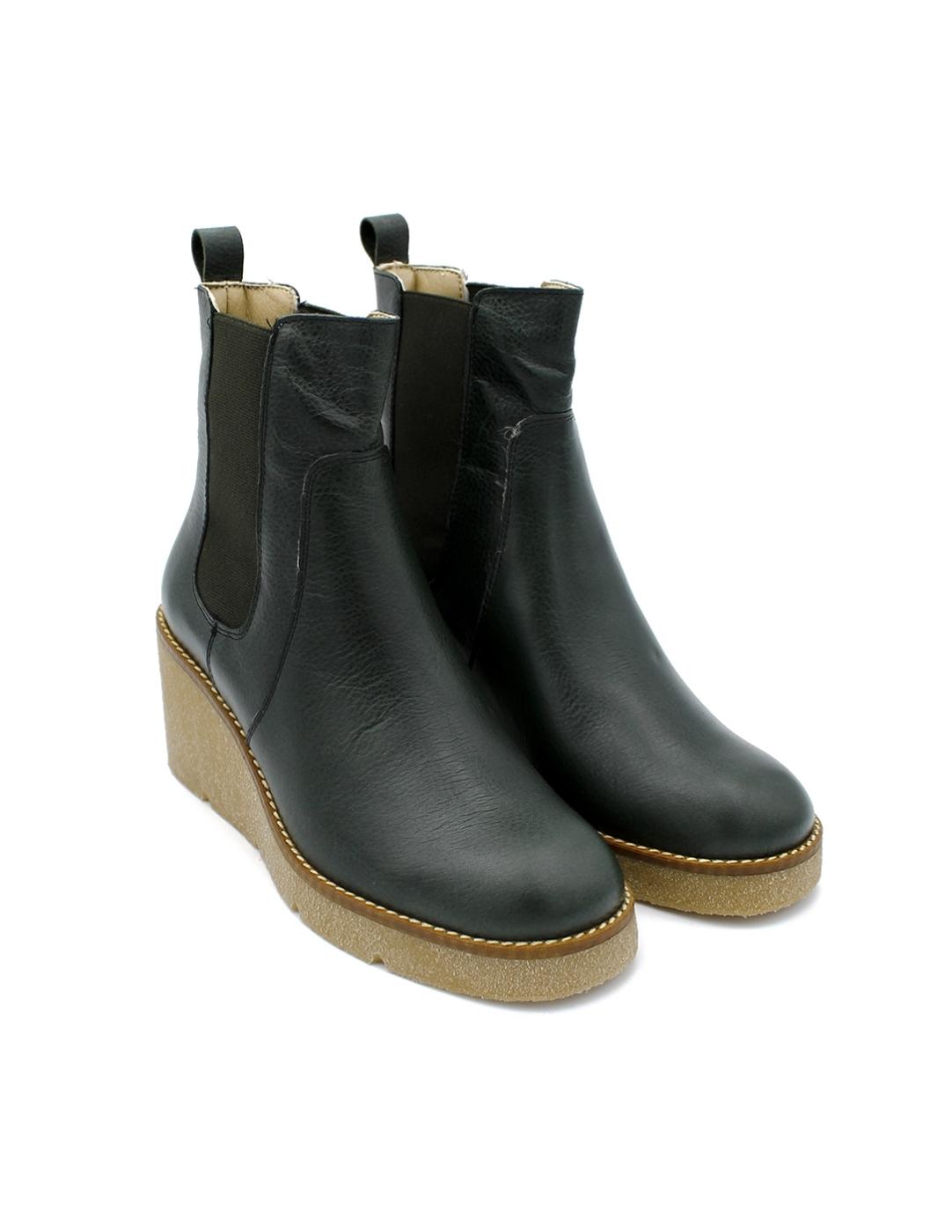 Botín Cuña Caramelo HEE 24751 Verde Mujer.