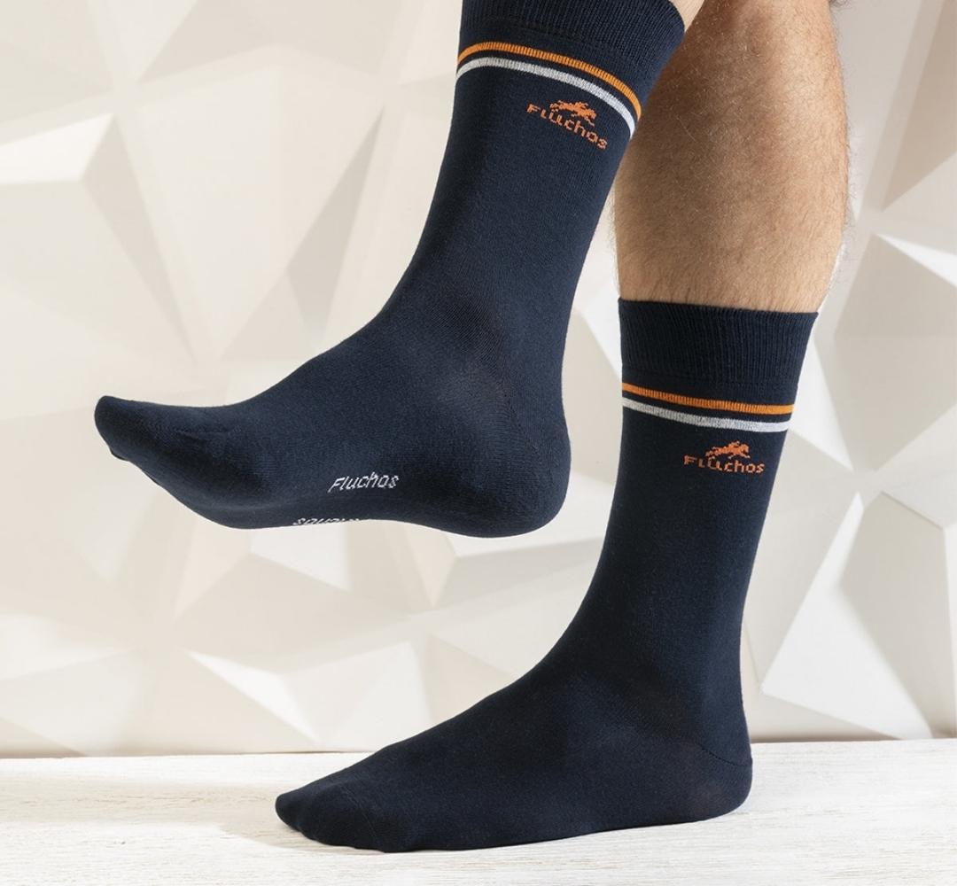 Calcetines Largos Fluchos CA0009 Azules/Gris/Naranja Hombre