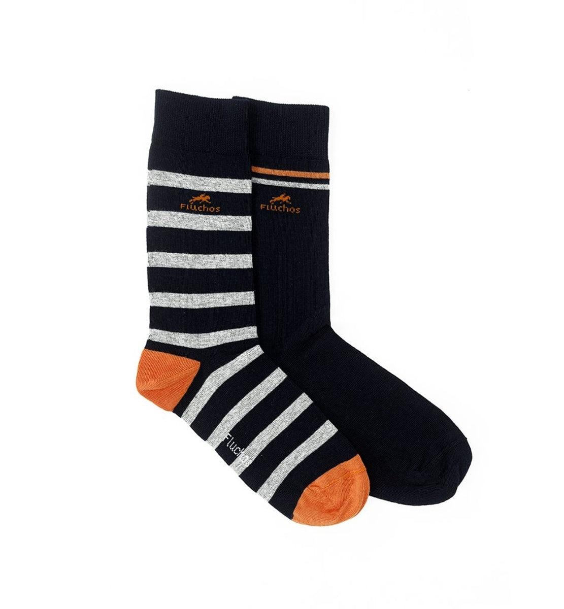 Calcetines Largos Fluchos CA0009 Azules/Gris/Naranja Hombre