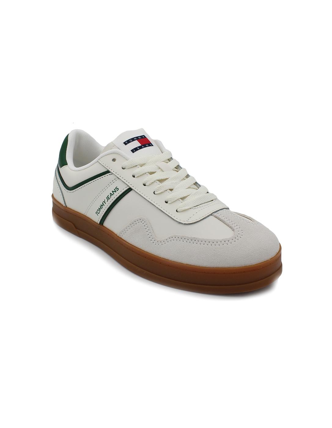 Bamba TOMMY HILFIGER EM01571YBI Blanco/Verde Hombre.
