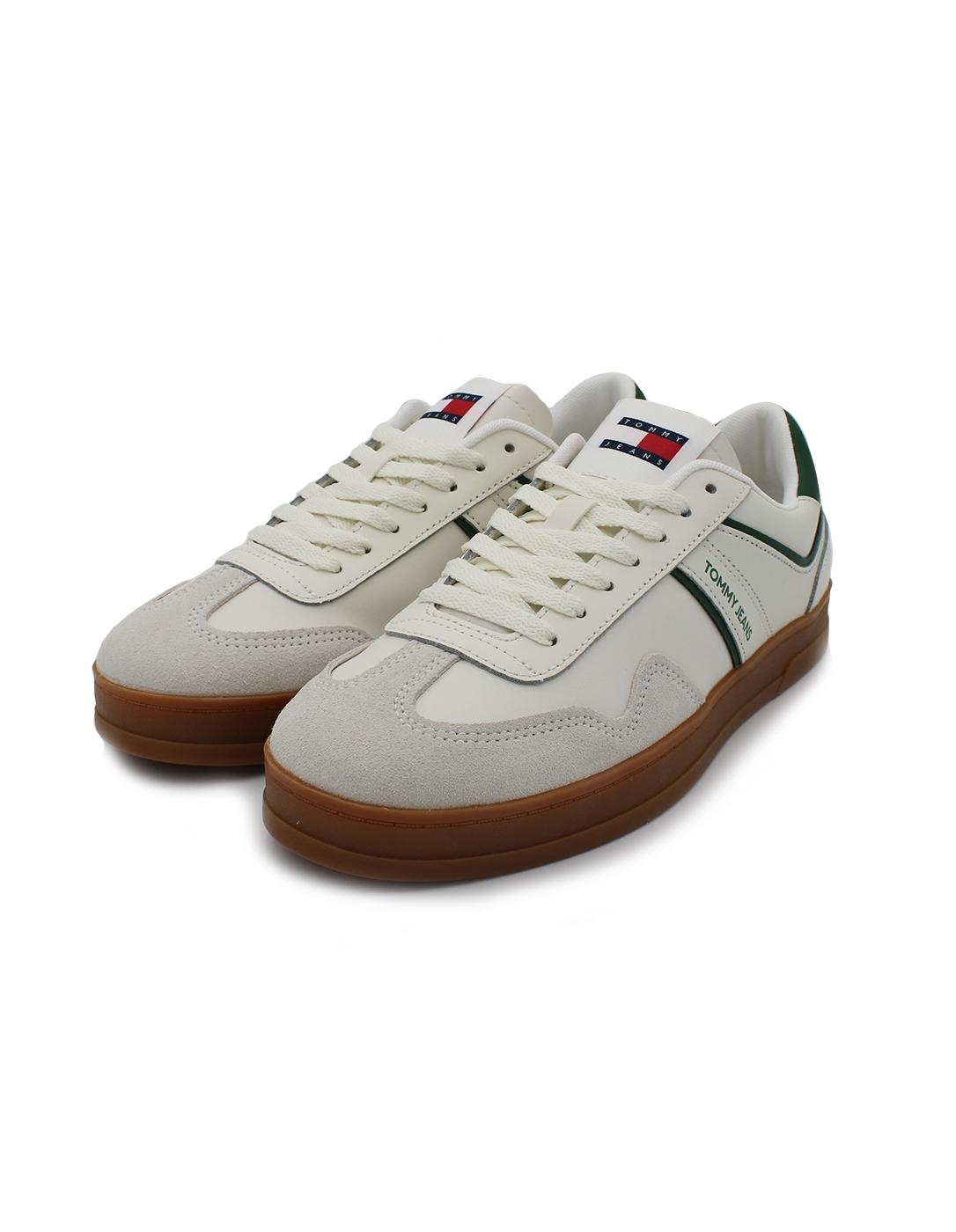 Bamba TOMMY HILFIGER EM01571YBI Blanco/Verde Hombre.